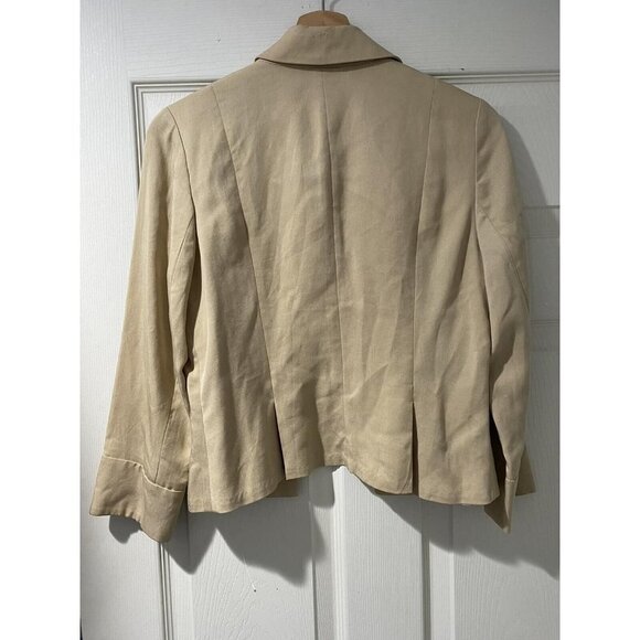 Spiegel 100% Tencel Beige Jacket Button Up Y2K Size 6 - Picture 2 of 6